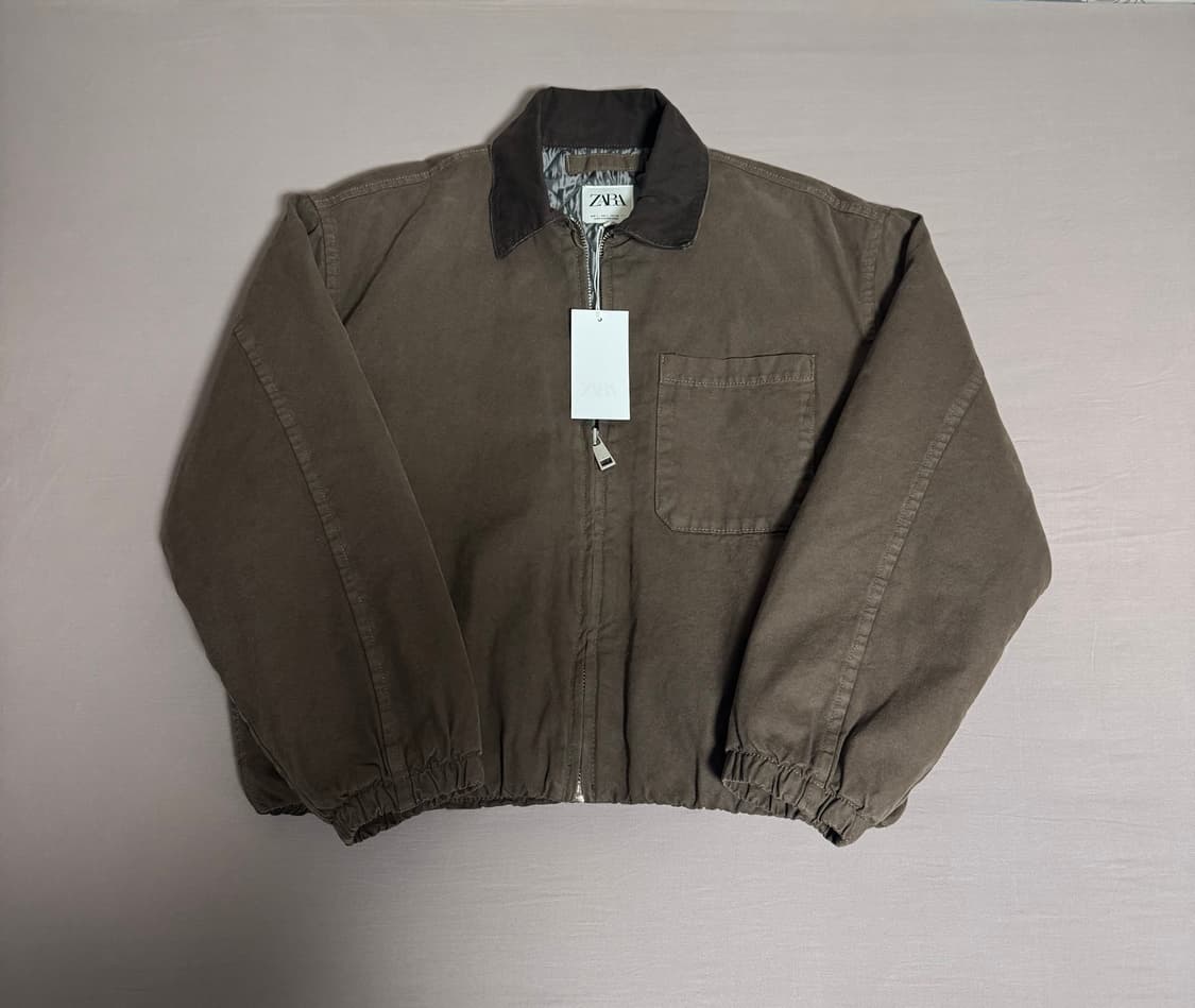 (새상품) 자라 콤비 칼라 점퍼 워크자켓 상품이미지2