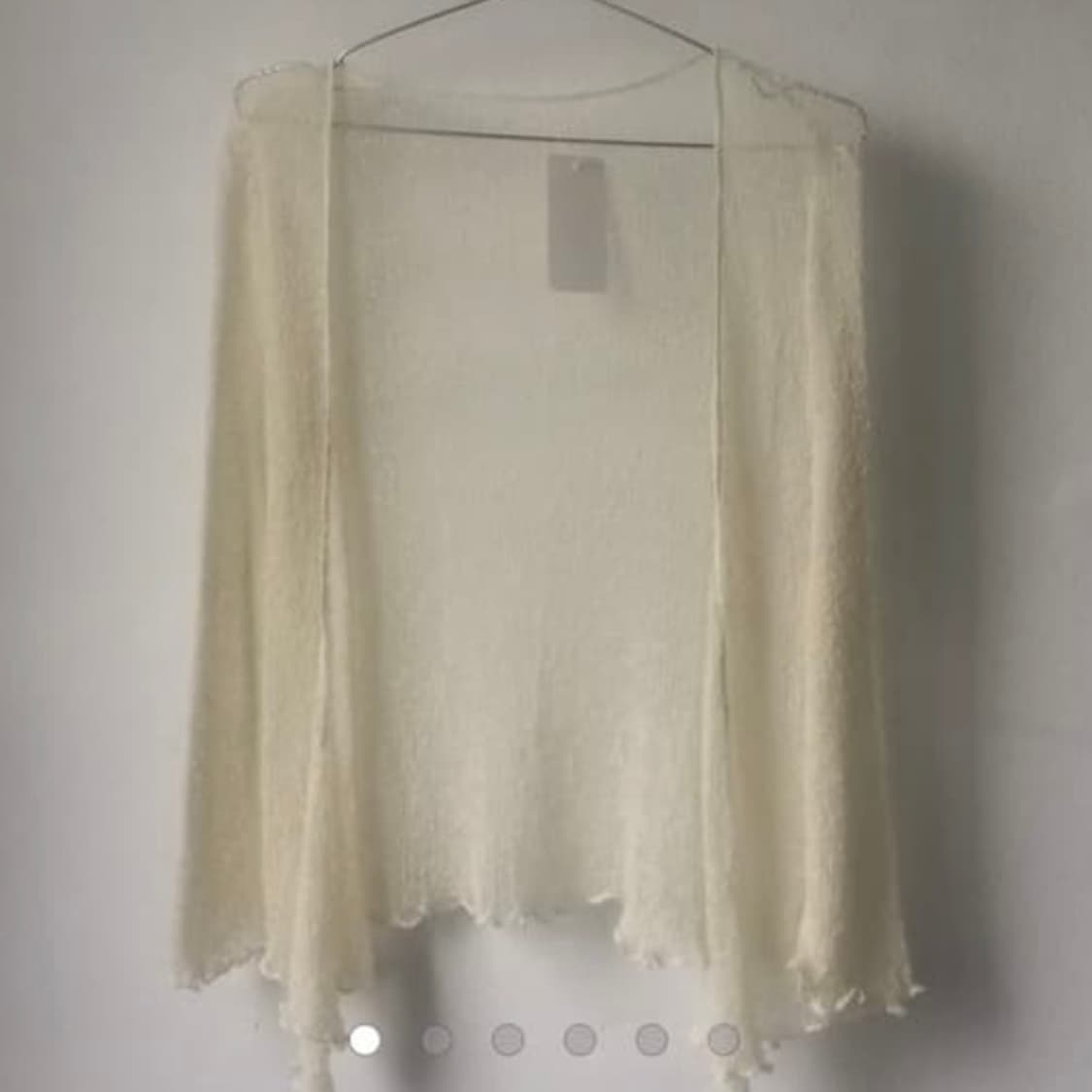 루즈핏 드레이프 오픈 시스루 가디건 아이보리 상품이미지1