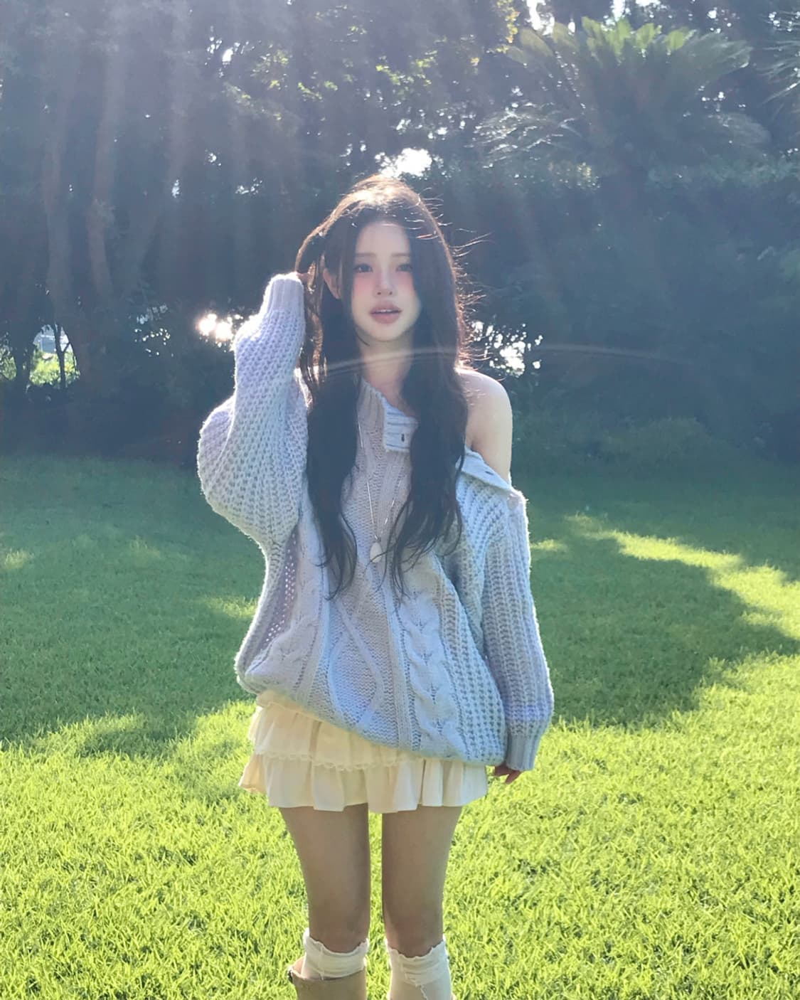 로코 over & side 3 button 루즈 케이블 NT 상품이미지1