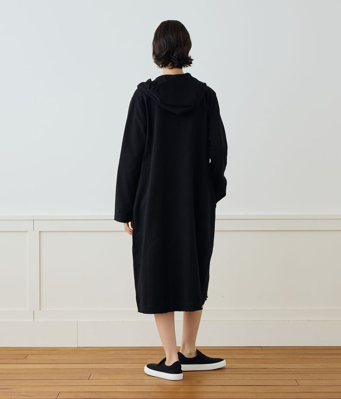 (정품/새상품) 제임스펄스 여성 블랙 프렌치 테리 후드 코트 상품이미지6