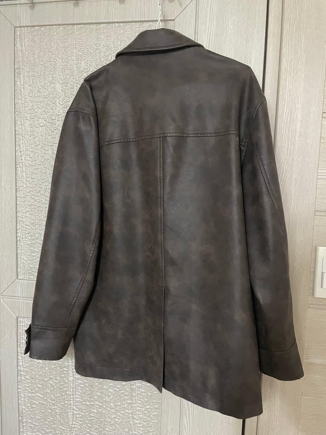 Washed Leather Car Coat 상품이미지4