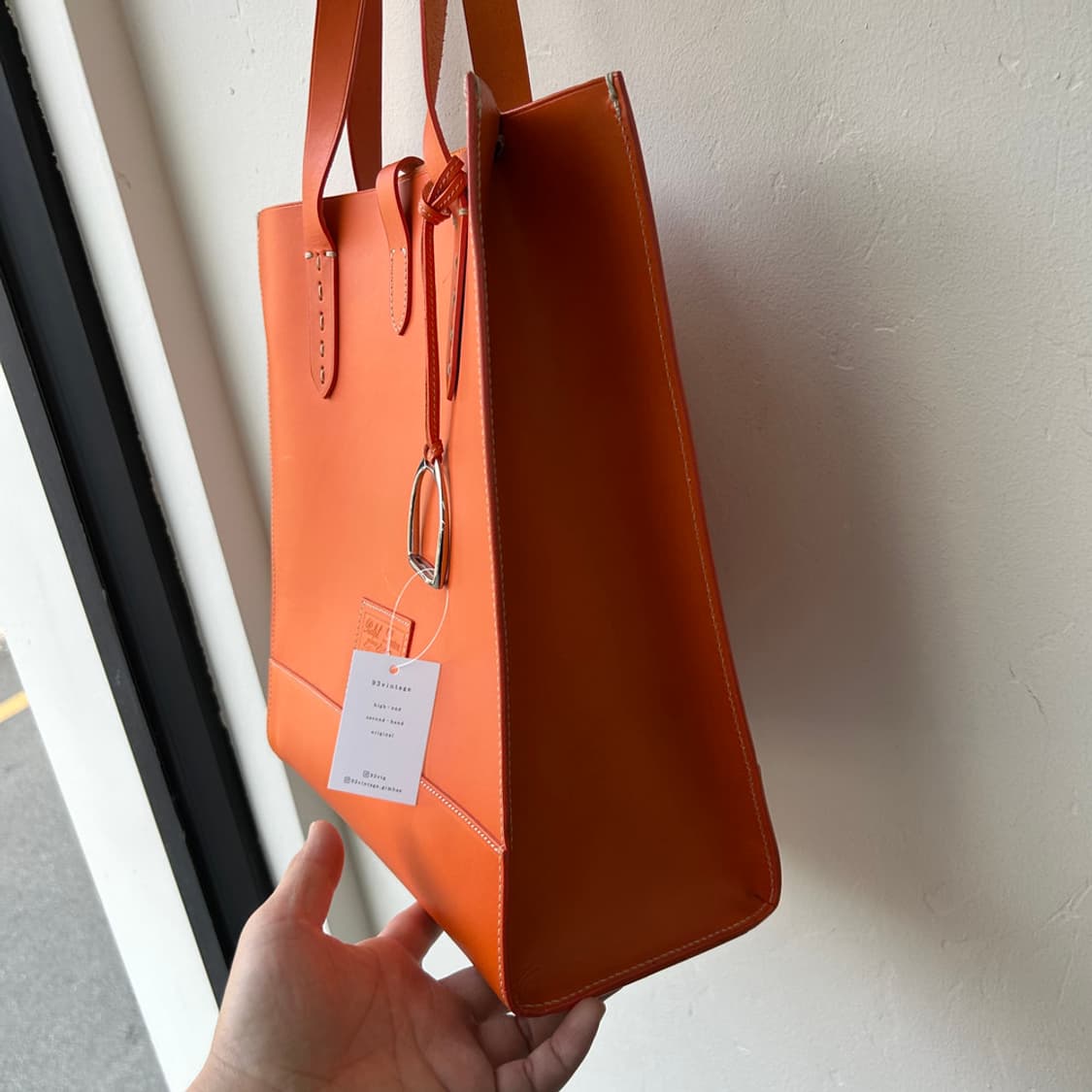 16555 - 랄프로렌 퍼플 라벨 레더 토트백 상품이미지5