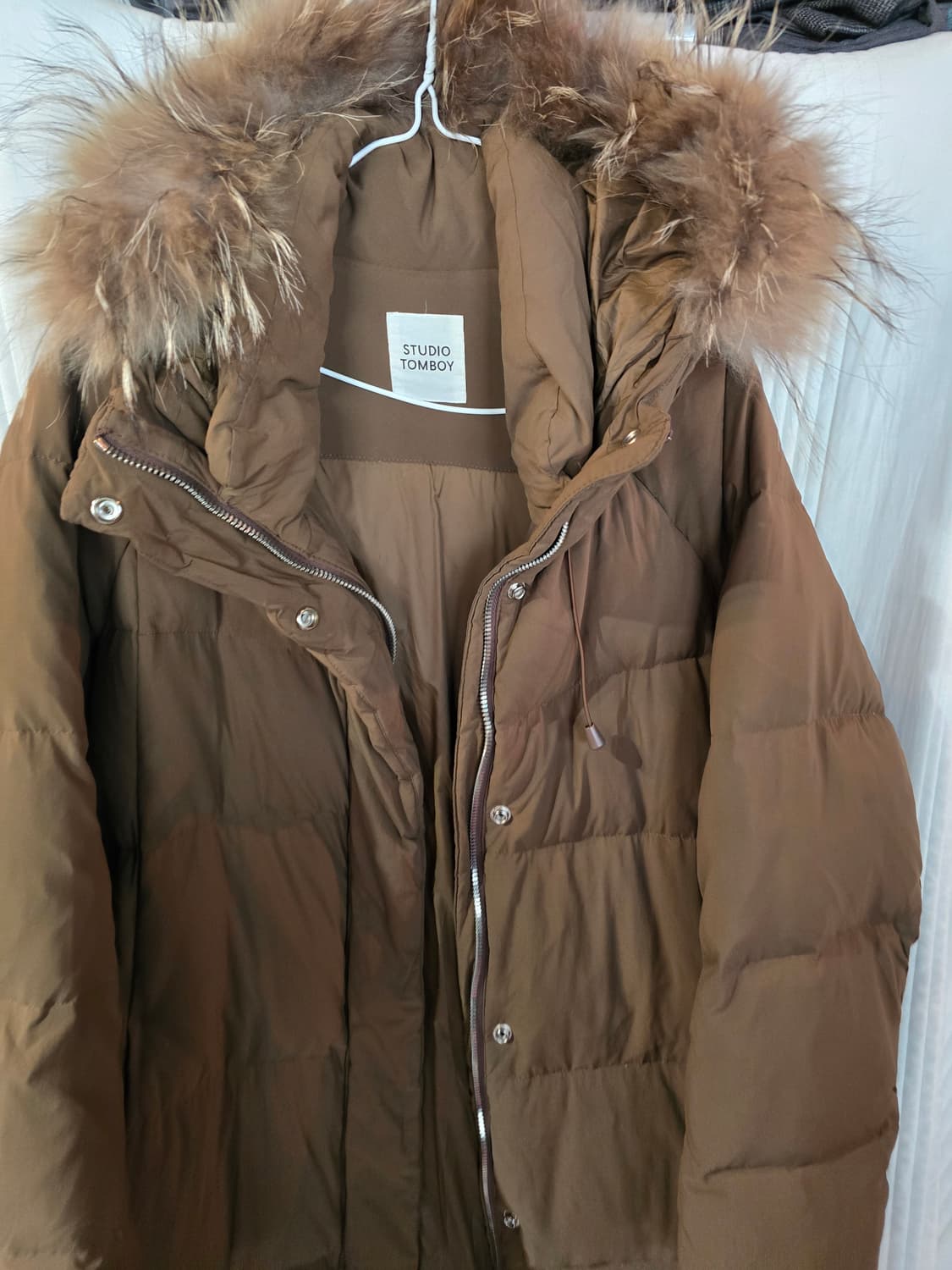 톰보이 오버핏 오리털 롱패딩 상품이미지1