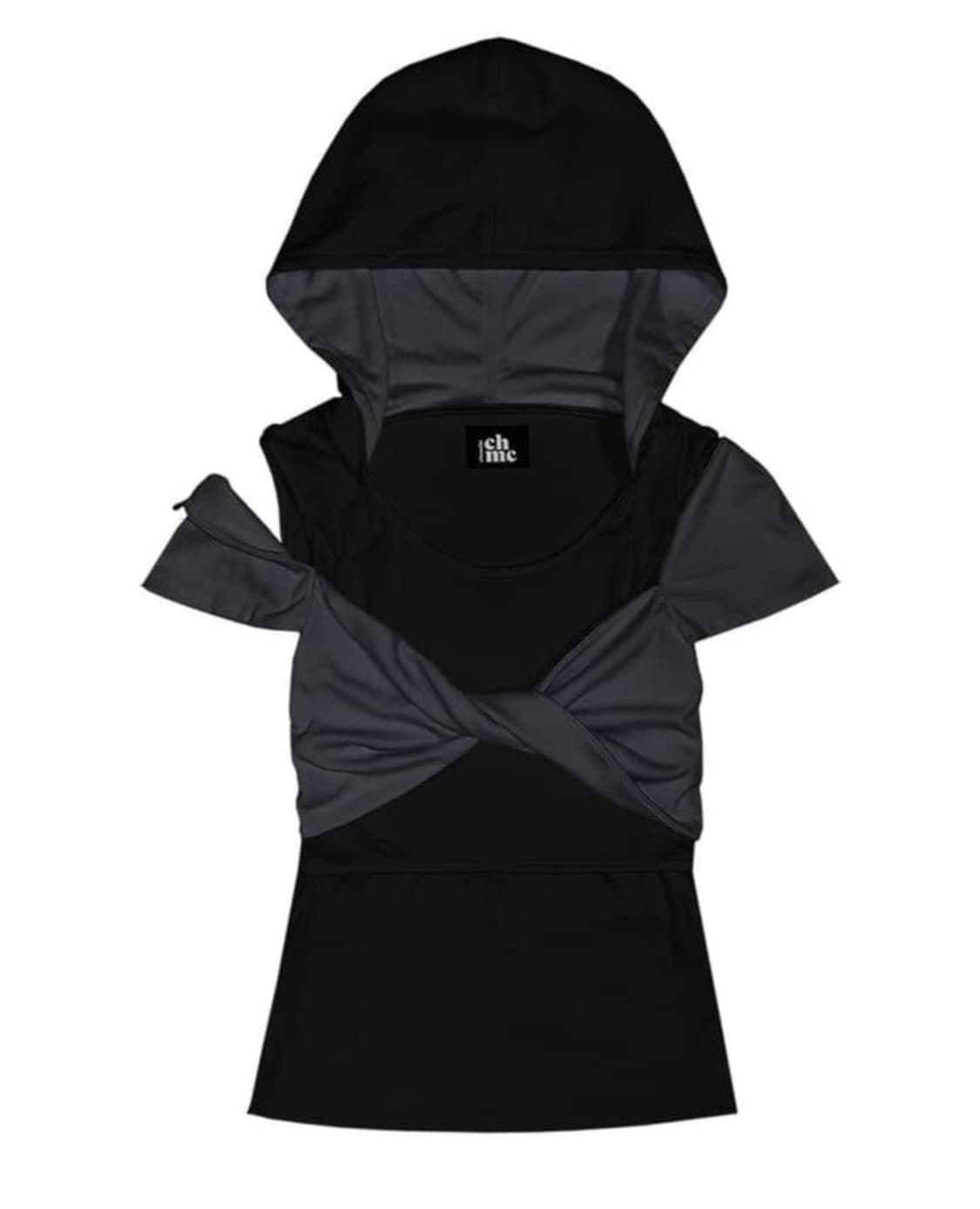 체메씨 트위스트 하프 슬리브 후디 티셔츠 상품이미지1