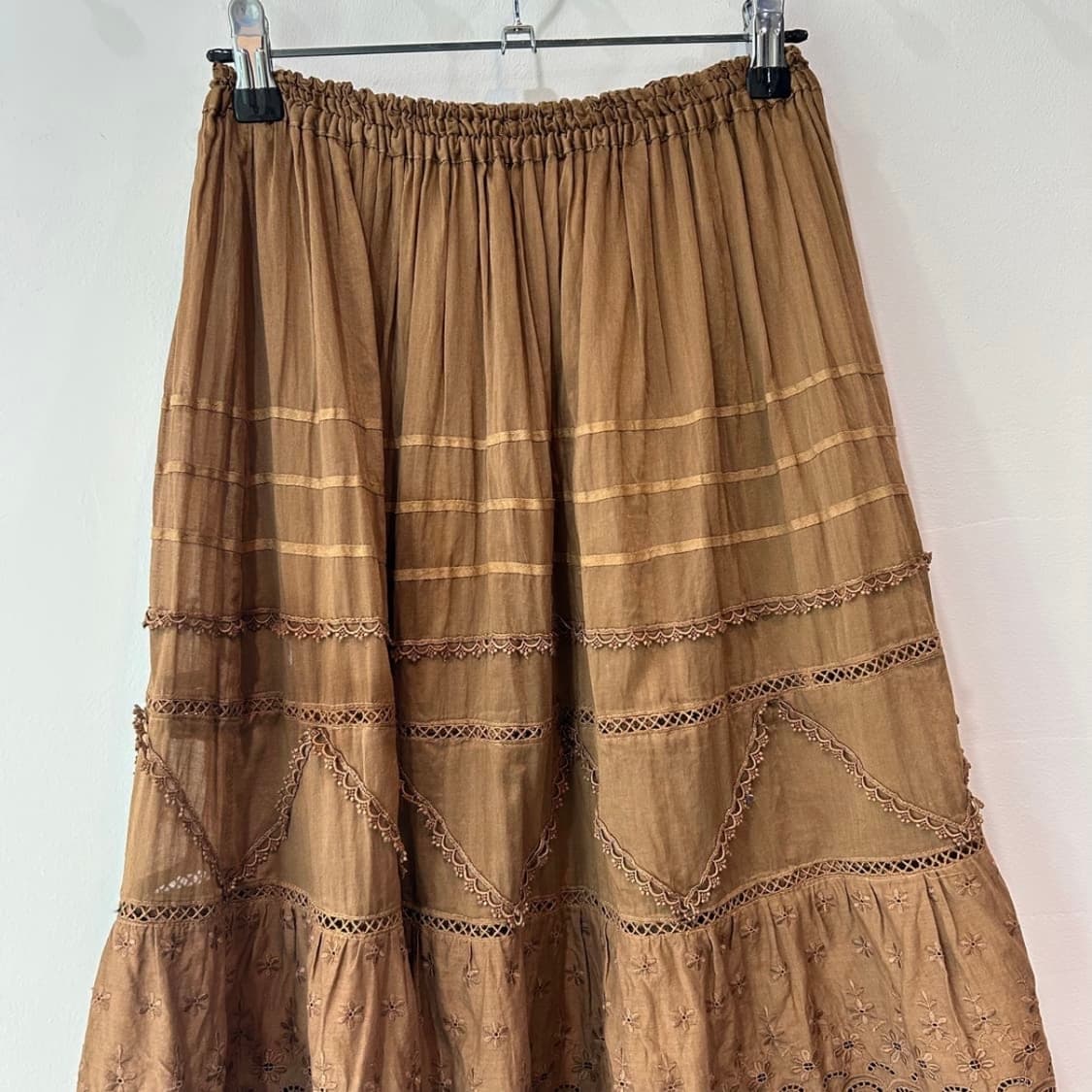 브라운 에스닉 롱스커트 상품이미지2