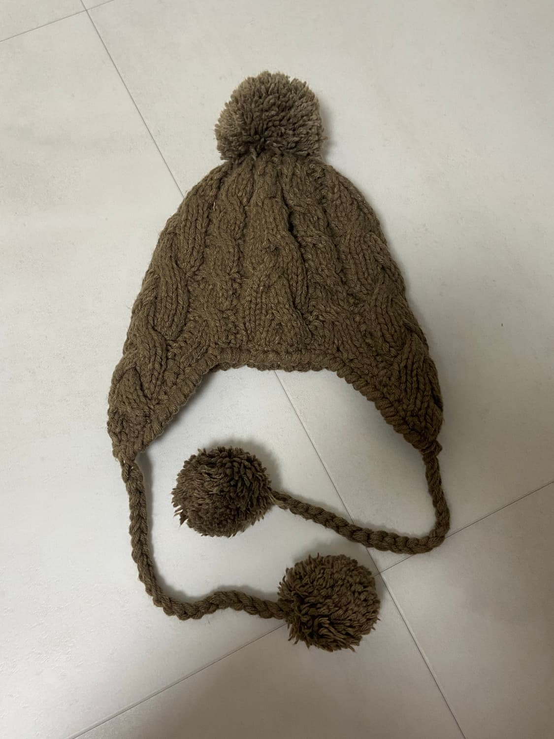 빈티지 니트 털 방울 귀도리 모자 상품이미지2