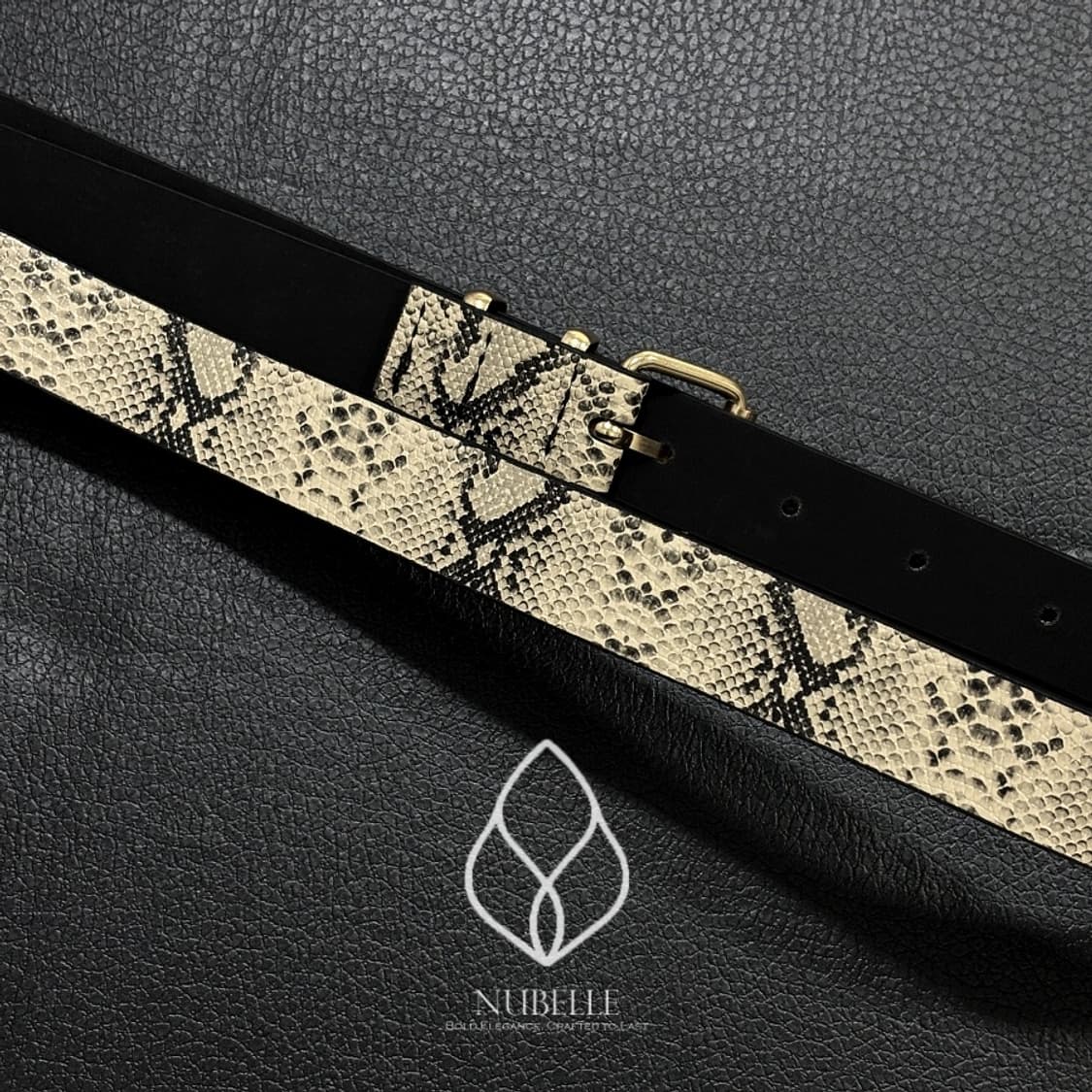 🌗 Snake printed belt / 파이톤 뱀피 프린팅 벨트 상품이미지8