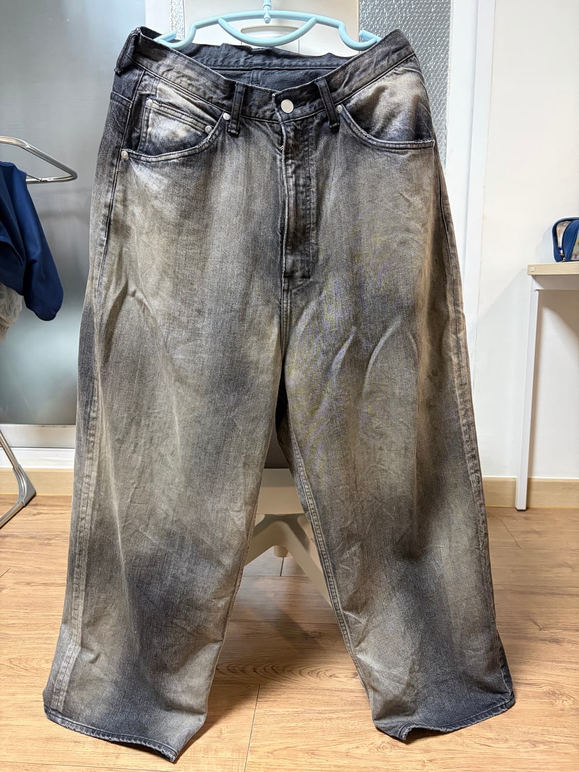 Ancellm wide denim pants black 1size 팝니다 상품이미지1