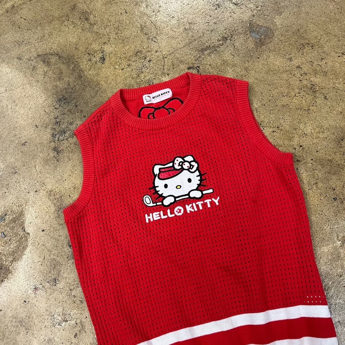 [정품/95] 벤제프 헬로키티 여성 골프 니트 조끼 베스트 b15 상품이미지1