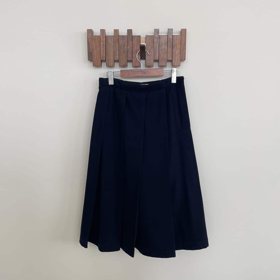 질 샌더 네이비 울 플리츠 스커트 상품이미지1