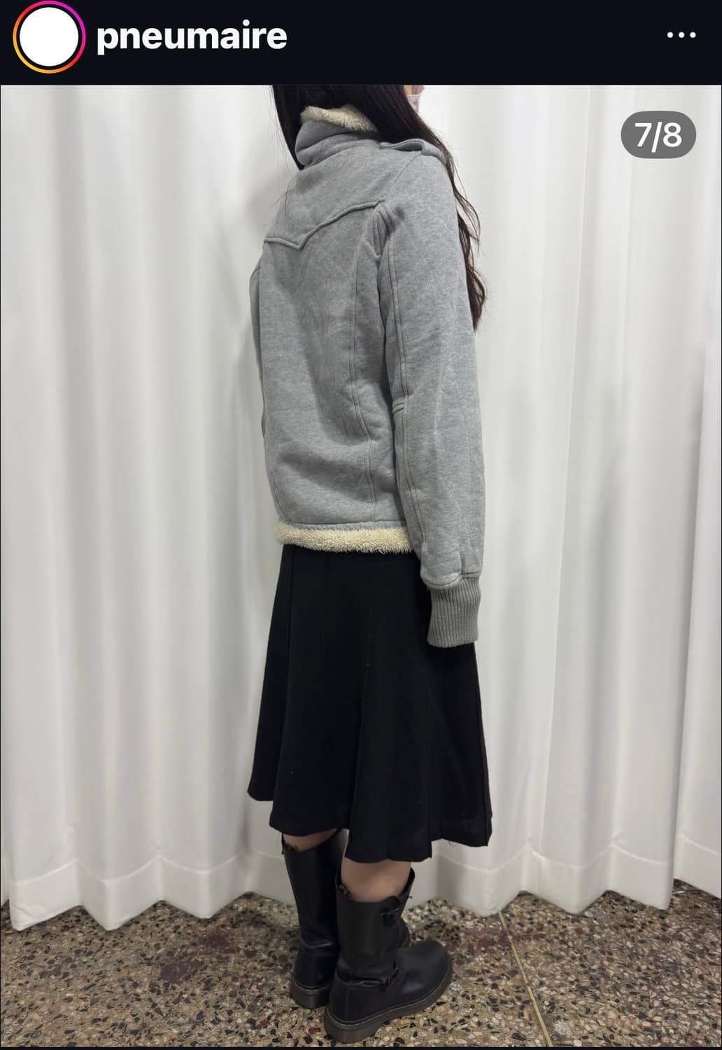 털 사이드지퍼 후드집업 퍼집업 모리걸 빈티지 일본 상품이미지3