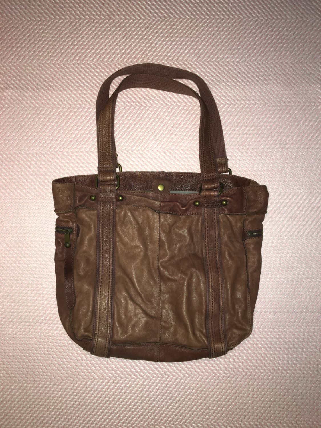 빈티지 갸루 모리 브라운 레더 숄더백 상품이미지1