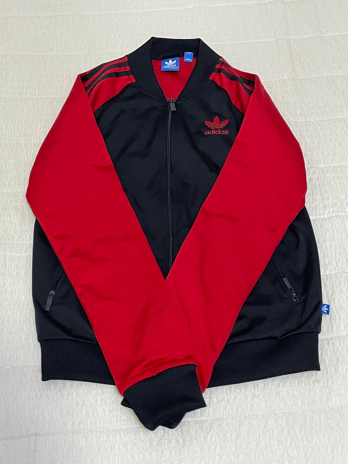 아디다스 슈퍼걸 레이스 트랙탑 블랙 레드 삼선 상품이미지1