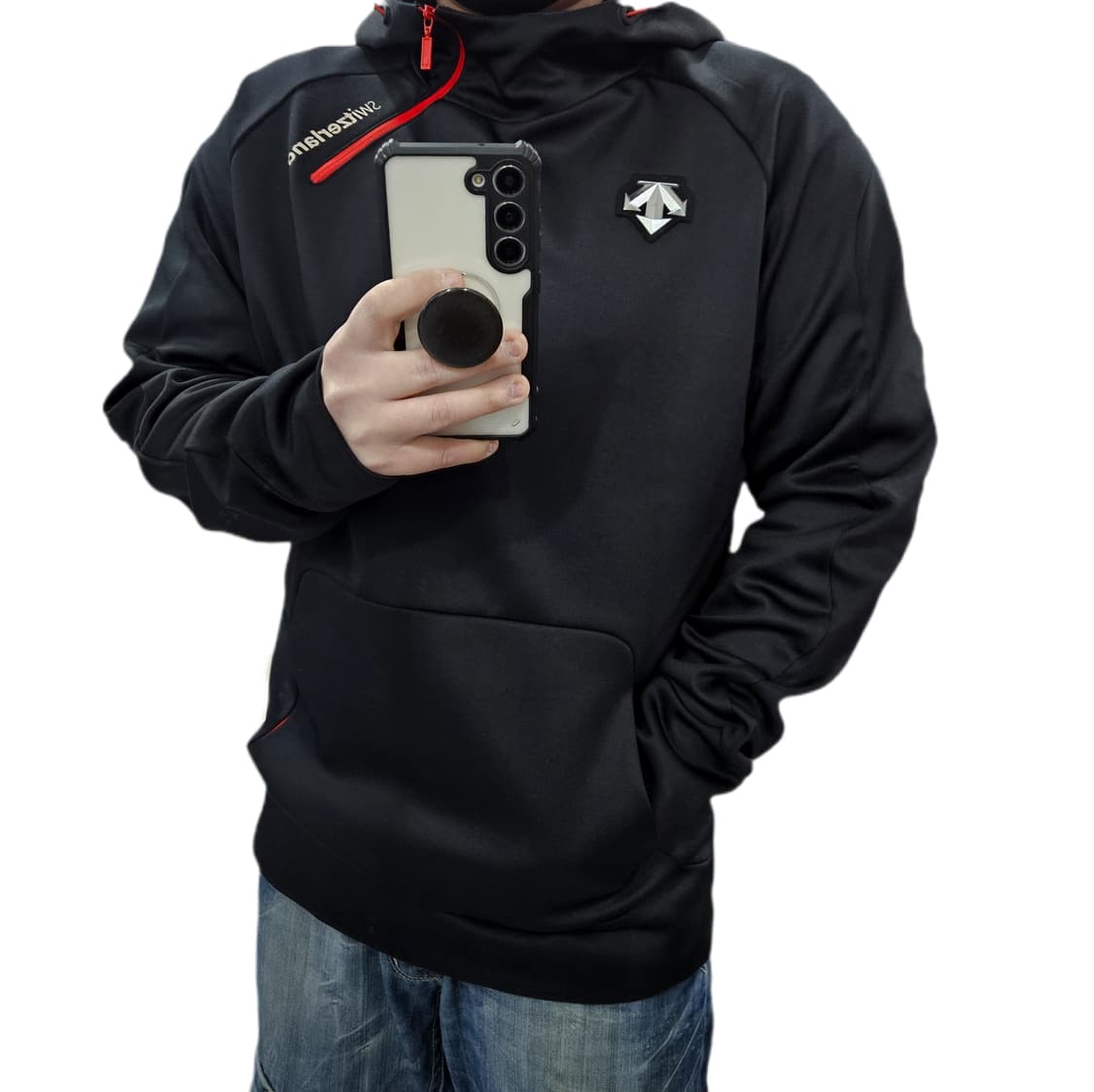 100 데상트 스위스 반집업 기모 후드티 상품이미지1