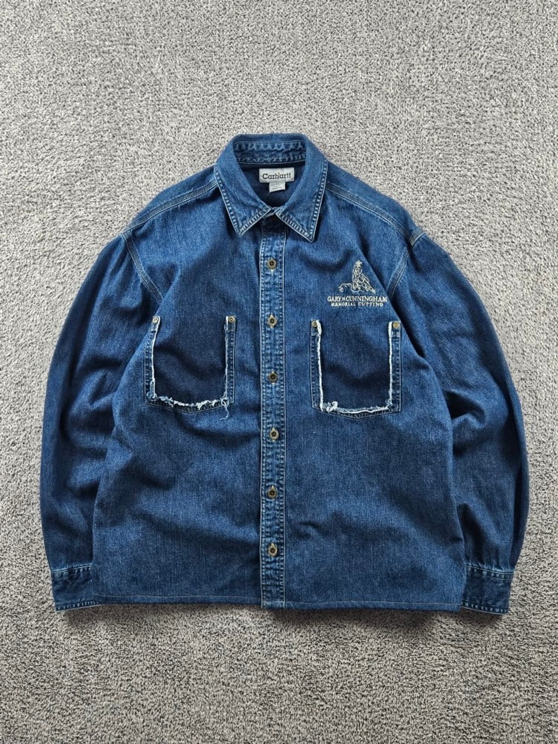 칼하트 크롭 커스텀 데님 워크 셔츠 ( M ) / 11416 상품이미지1