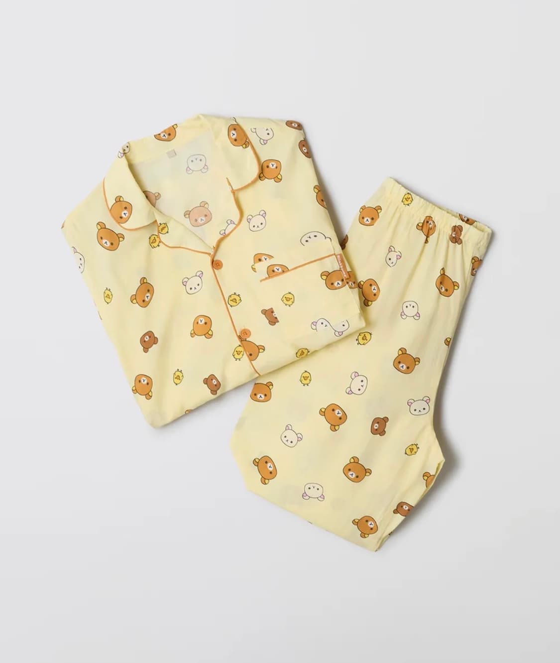 쿠마들의 자유시간 긴팔 파자마 (YELLOW) 상품이미지1