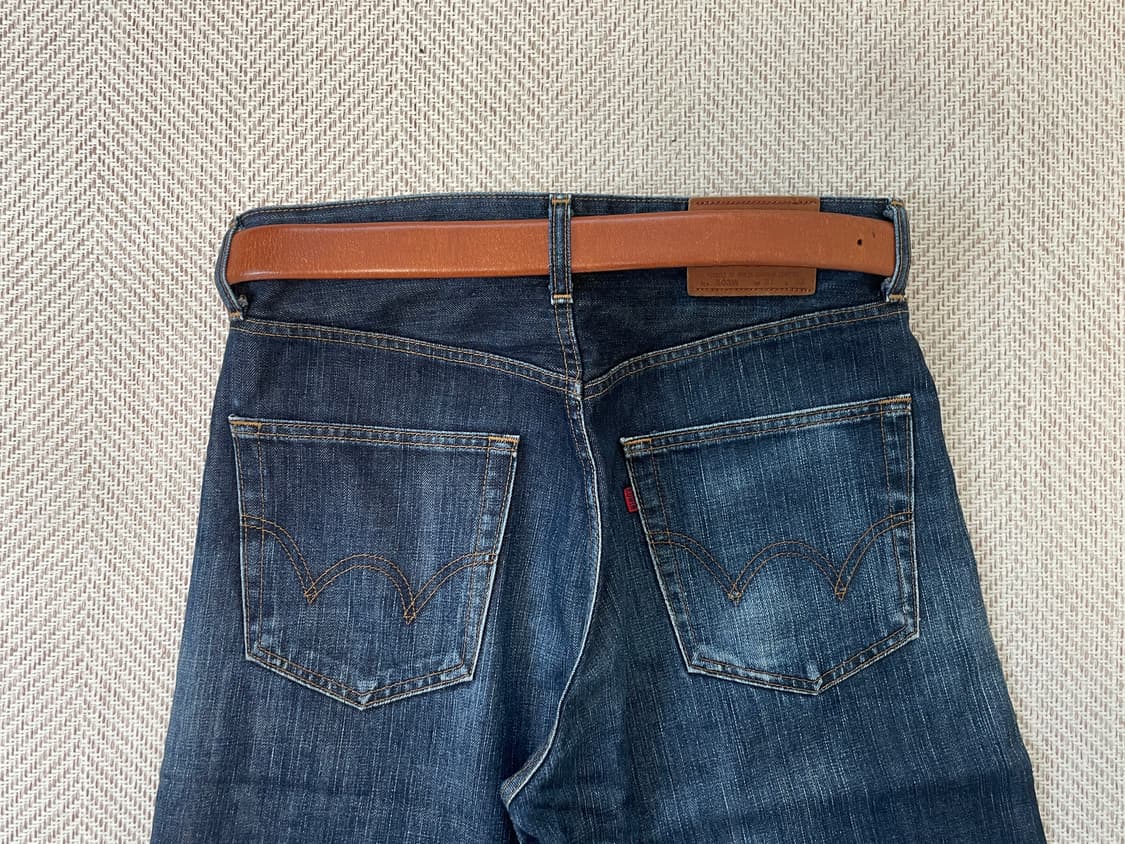 빈티지 브라운 실버버클 레더 벨트  J03891 상품이미지4