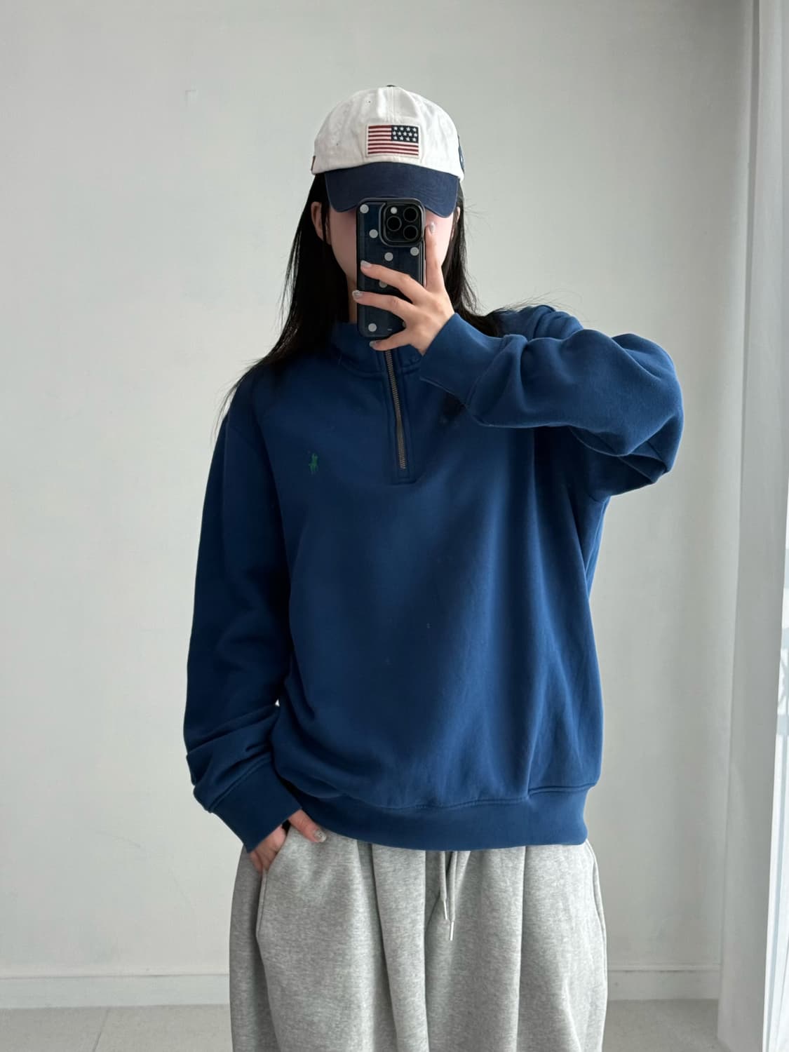 폴로 블루 반집업 상품이미지1