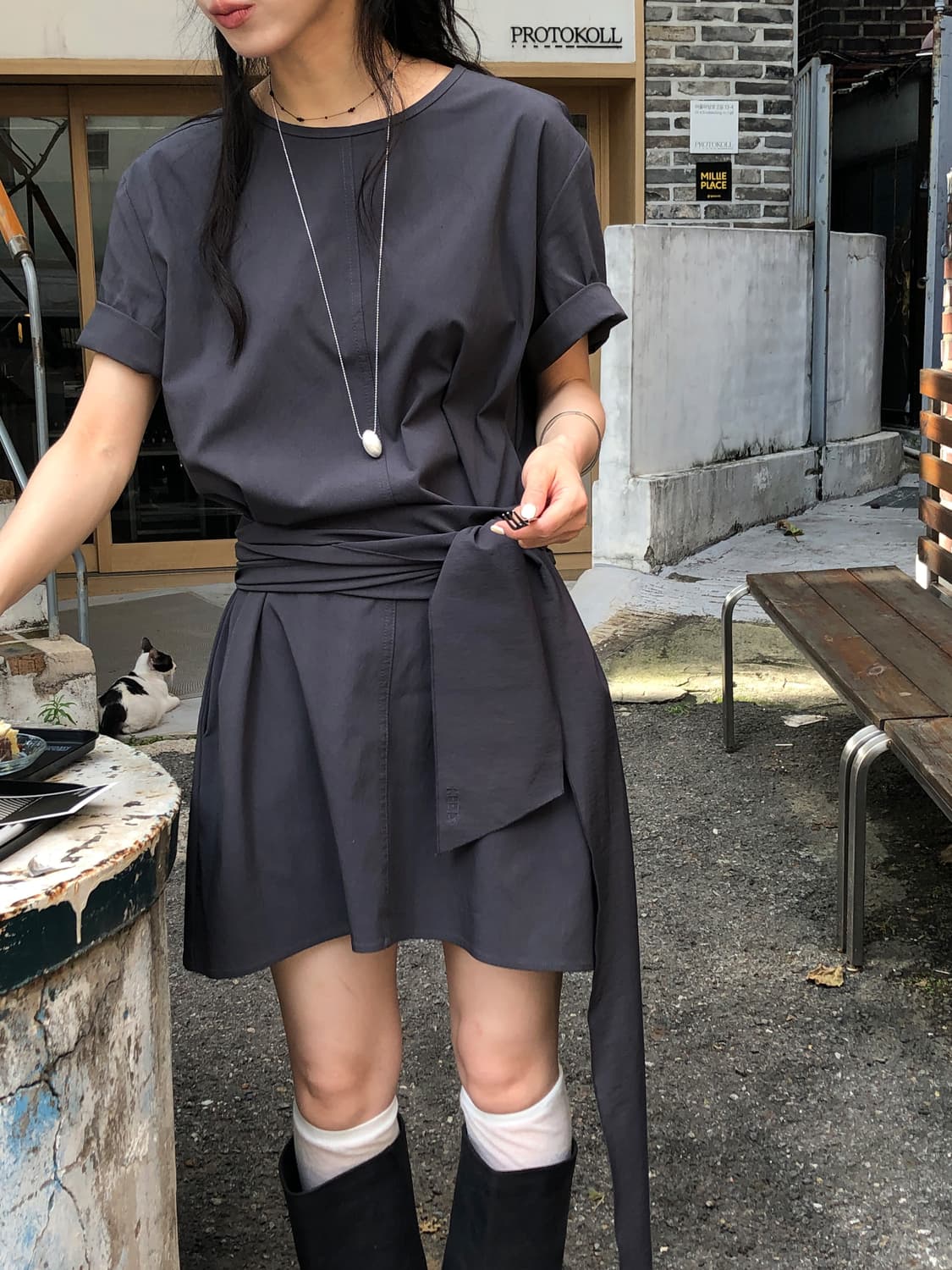 릿킴 릿츠 타이 드레스 reetkeem reets tie dress 상품이미지3