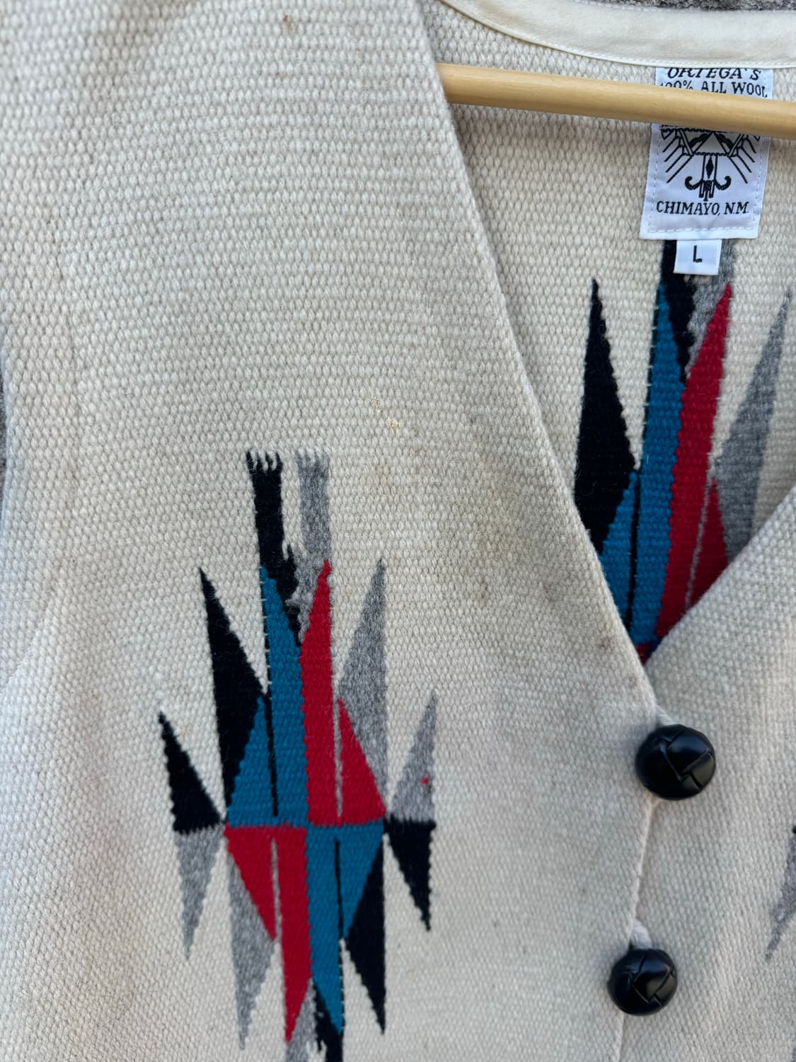 오르테가 핸드 우븐 울 치마요 베스트 나바호 웨스턴 조끼 빈티지 상품이미지6