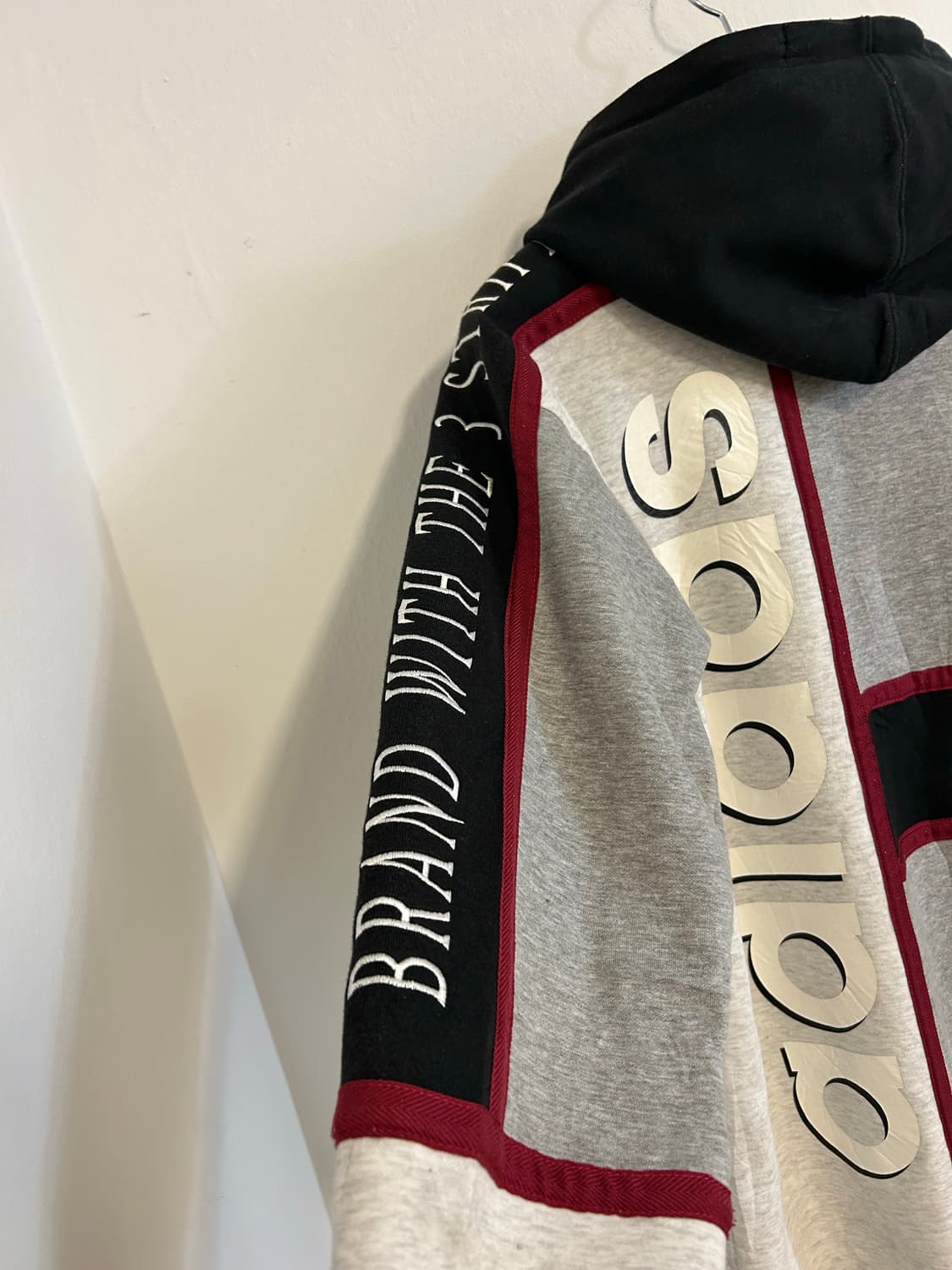 90-00s 아디다스 JPN데상트 로고 믹스 블록 후드집업 상품이미지5