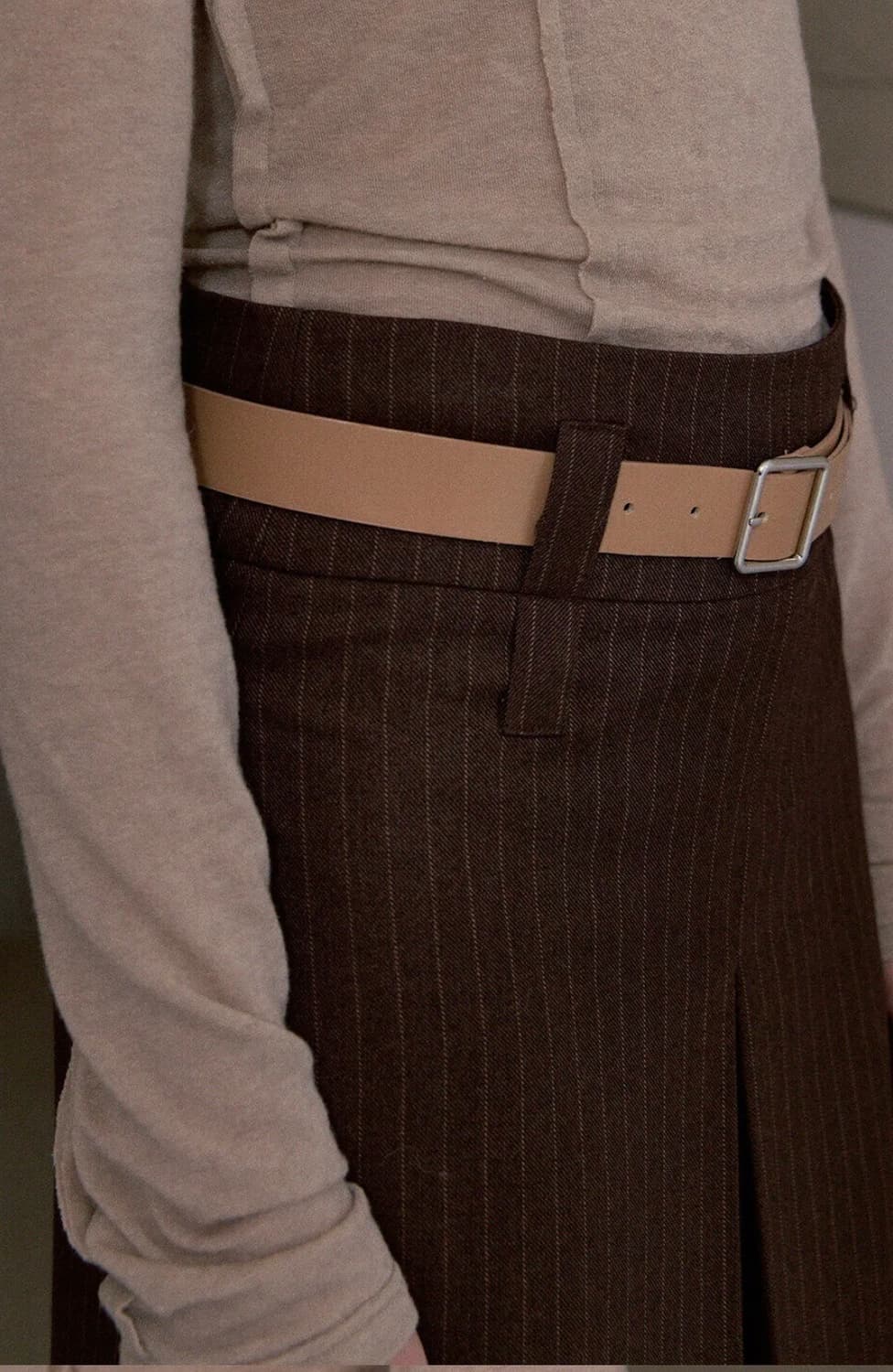 시눈 semi rise stripe midi skirt 상품이미지2