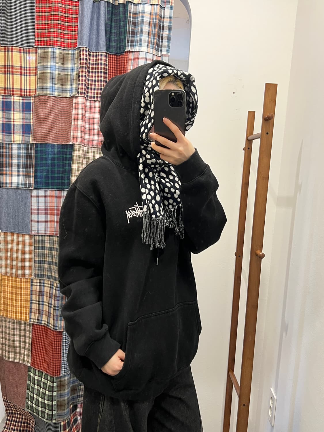 스투시 베이직 후드티 블랙 상품이미지4