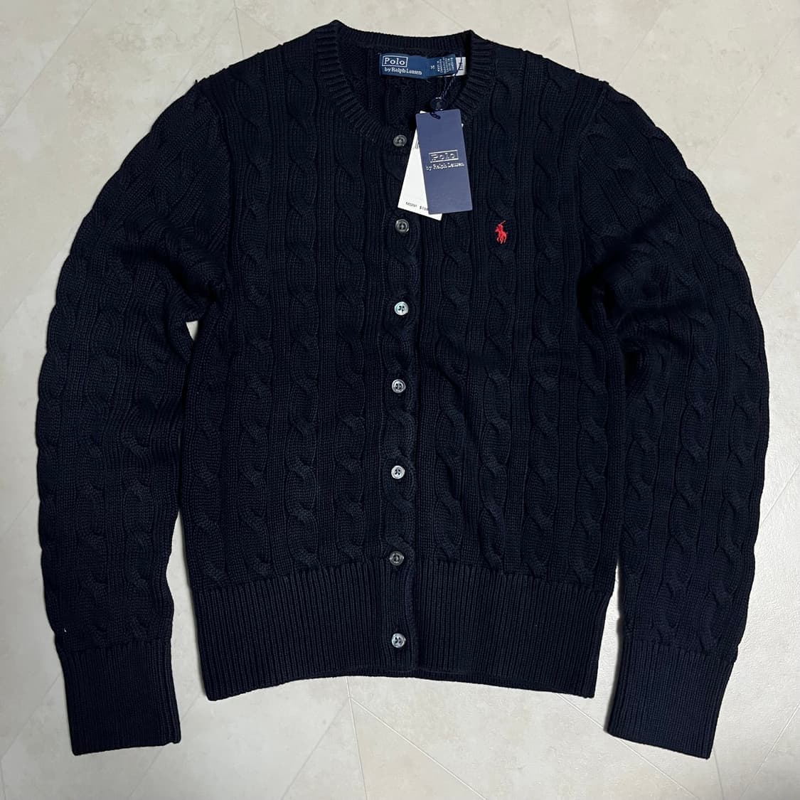 새상품(M) 폴로 랄프로렌 케이블 가디건 네이비블루 W 상품이미지2