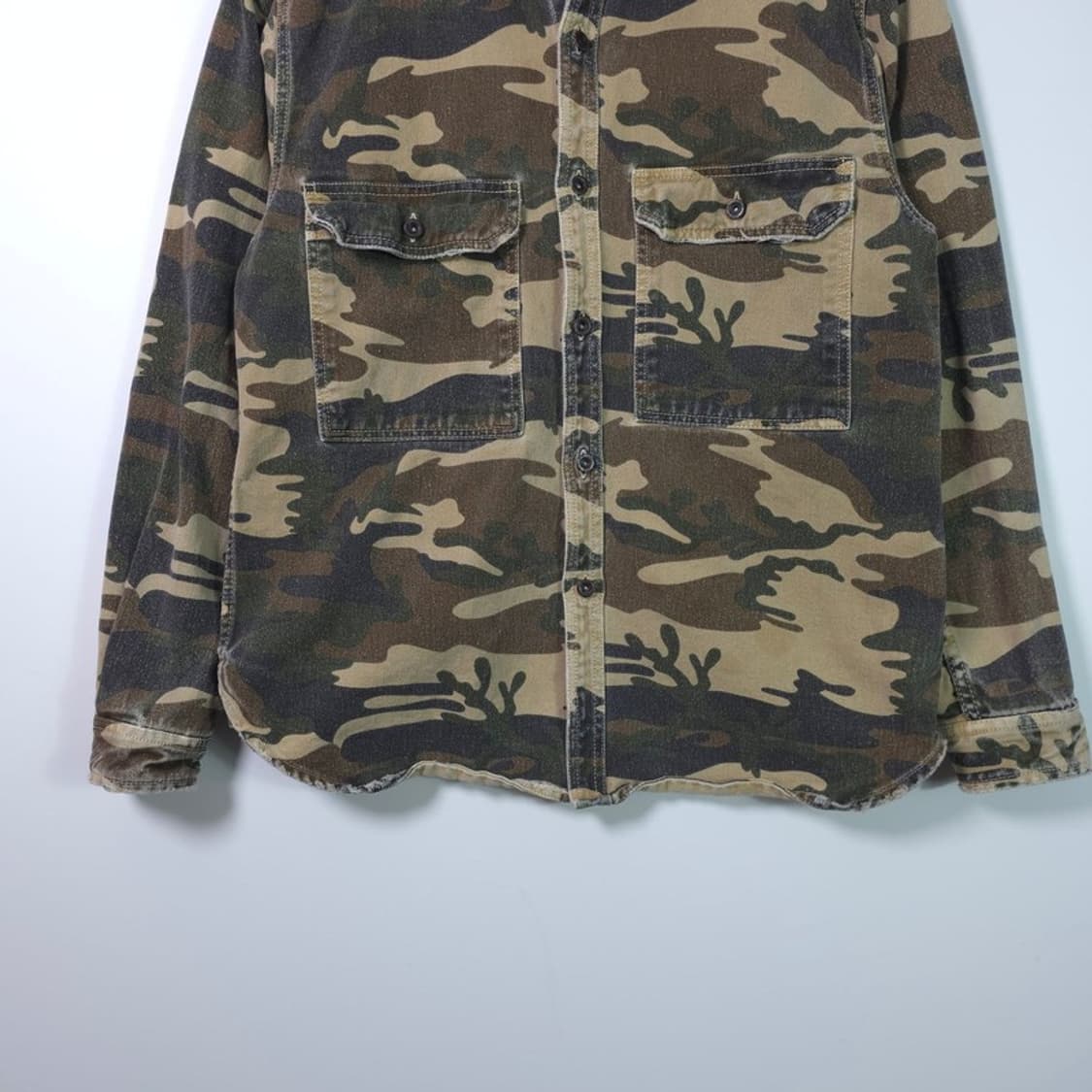 자라 맨 릴렉스핏 빈티지 밀리터리 워크셔츠 L 상품이미지4