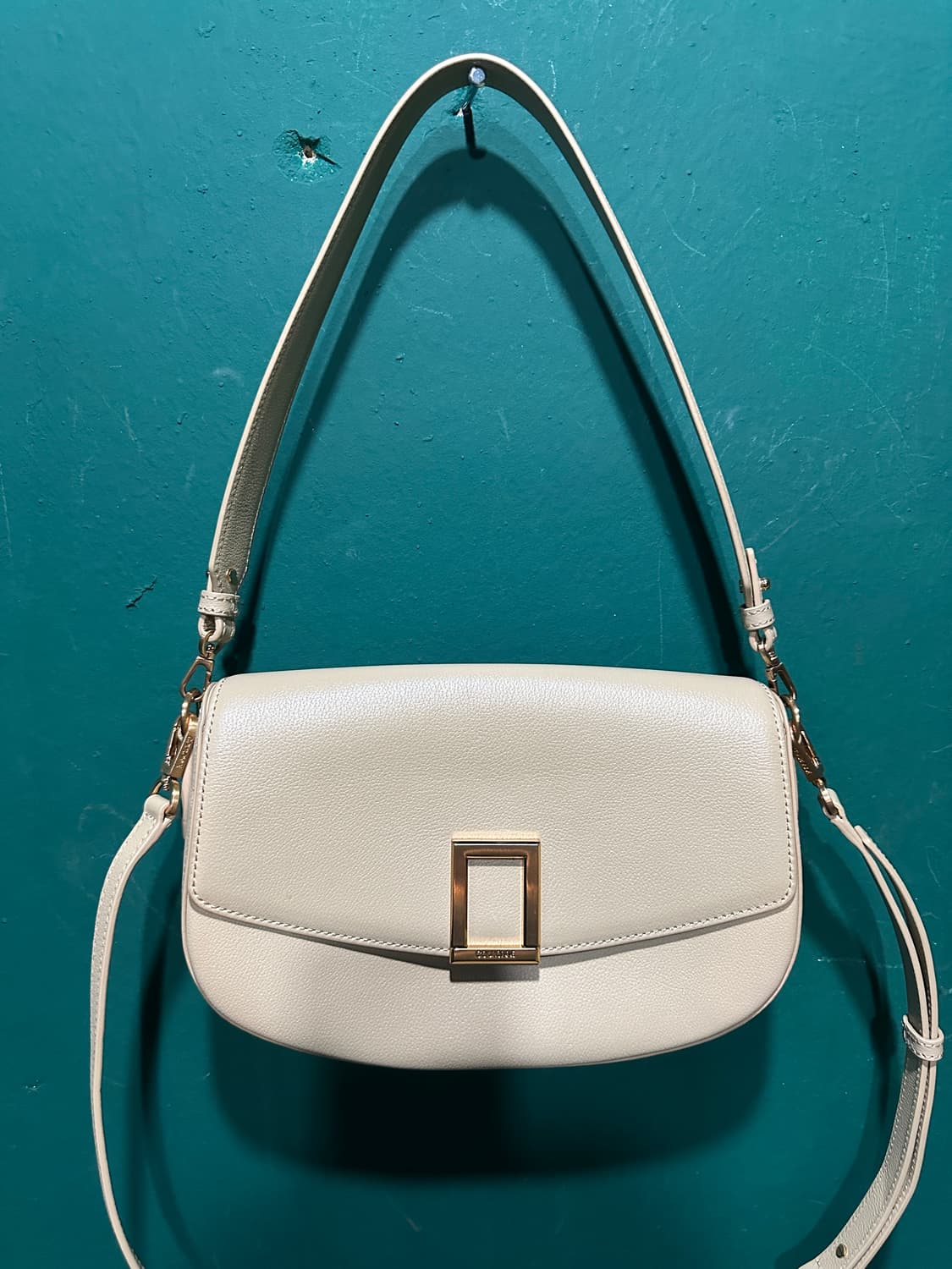 쿠론 가죽크로스백 아이보리 상품이미지1