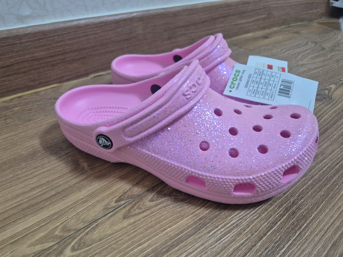 크록스 핑크 글리터 샌들 250 mm 상품이미지2