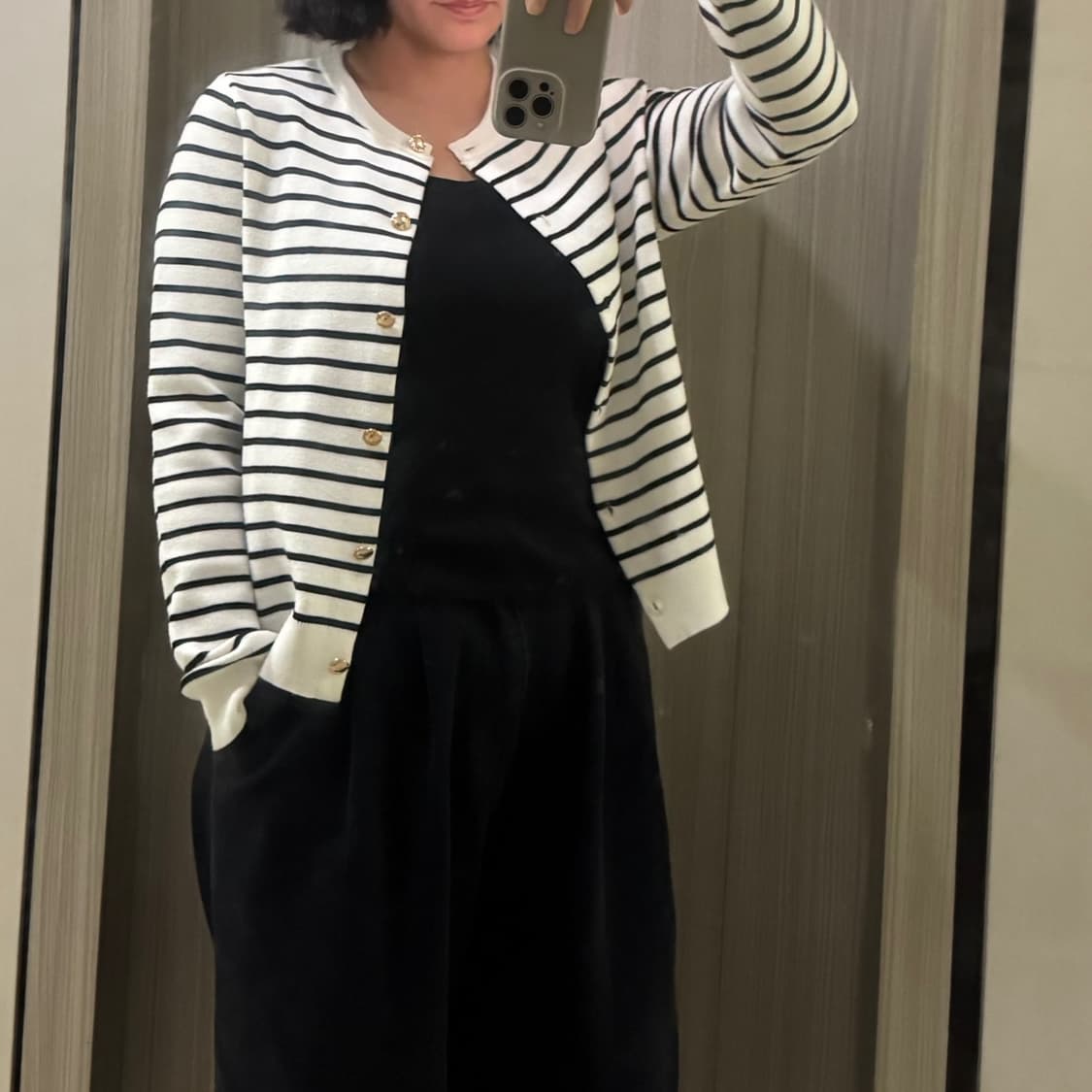 자라 단가라 금장 단추 가디건 S 상품이미지7