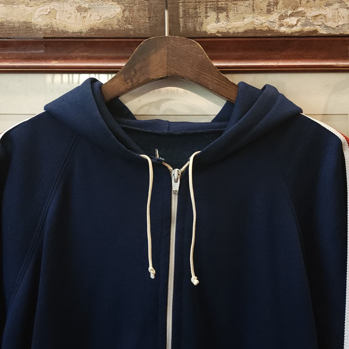 70s 빈티지 트레이닝 집업 자켓 스트라이프 블루 m  상품이미지5