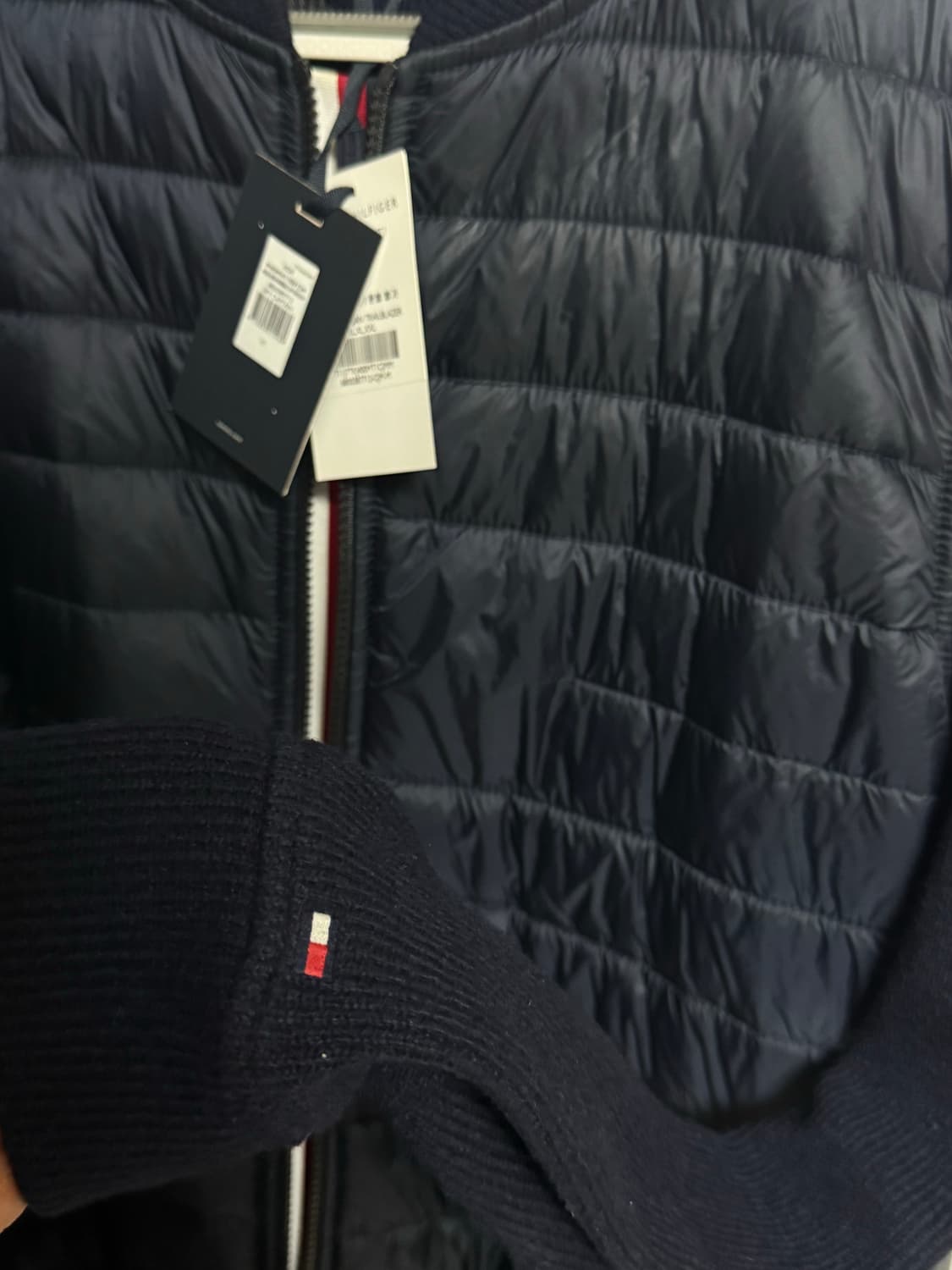 타미힐피거 남성 니트 패딩 자켓 네이비 M (100) 택달린 새상품 ㅡ 상품이미지5