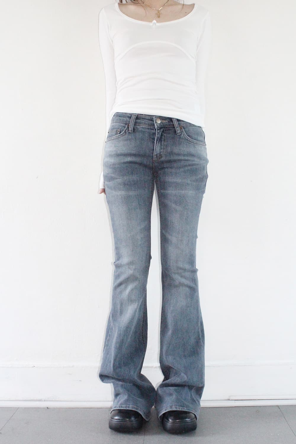 히피디피 빈티지 로우 데님 팬츠 상품이미지1