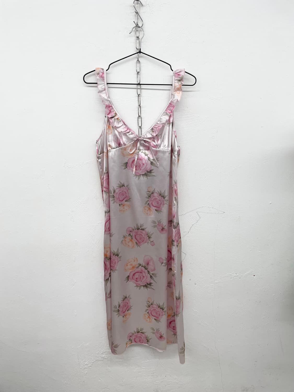 핑크 로즈 새틴 슬립 상품이미지4