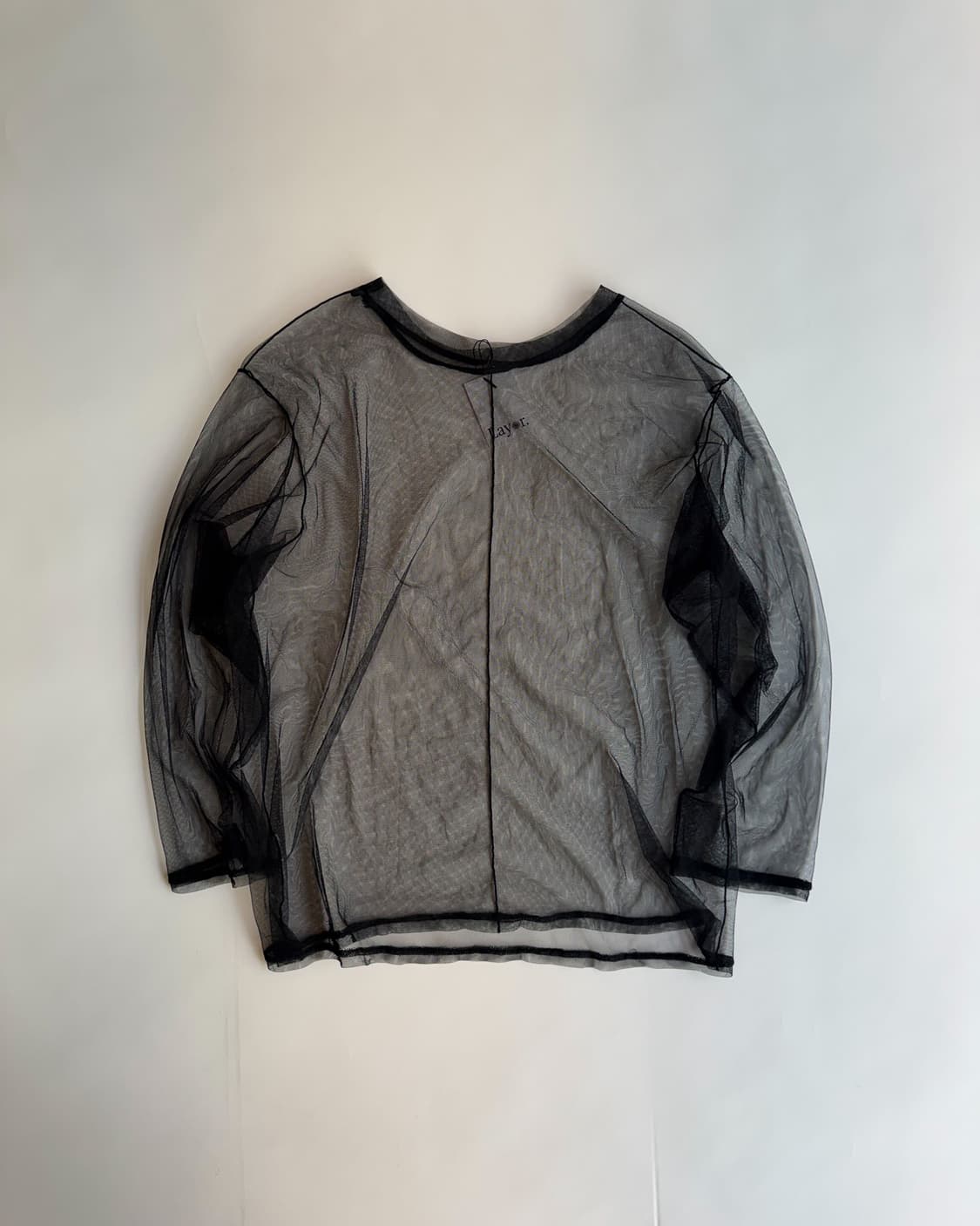 Black Sheer Mesh Long Sleeve 상품이미지1