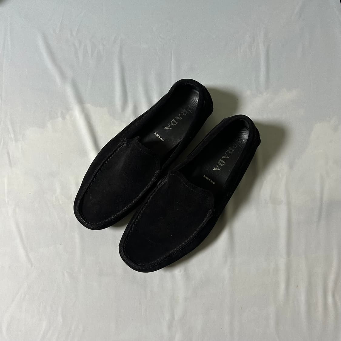 Prada sports suede black flat loafers 상품이미지1