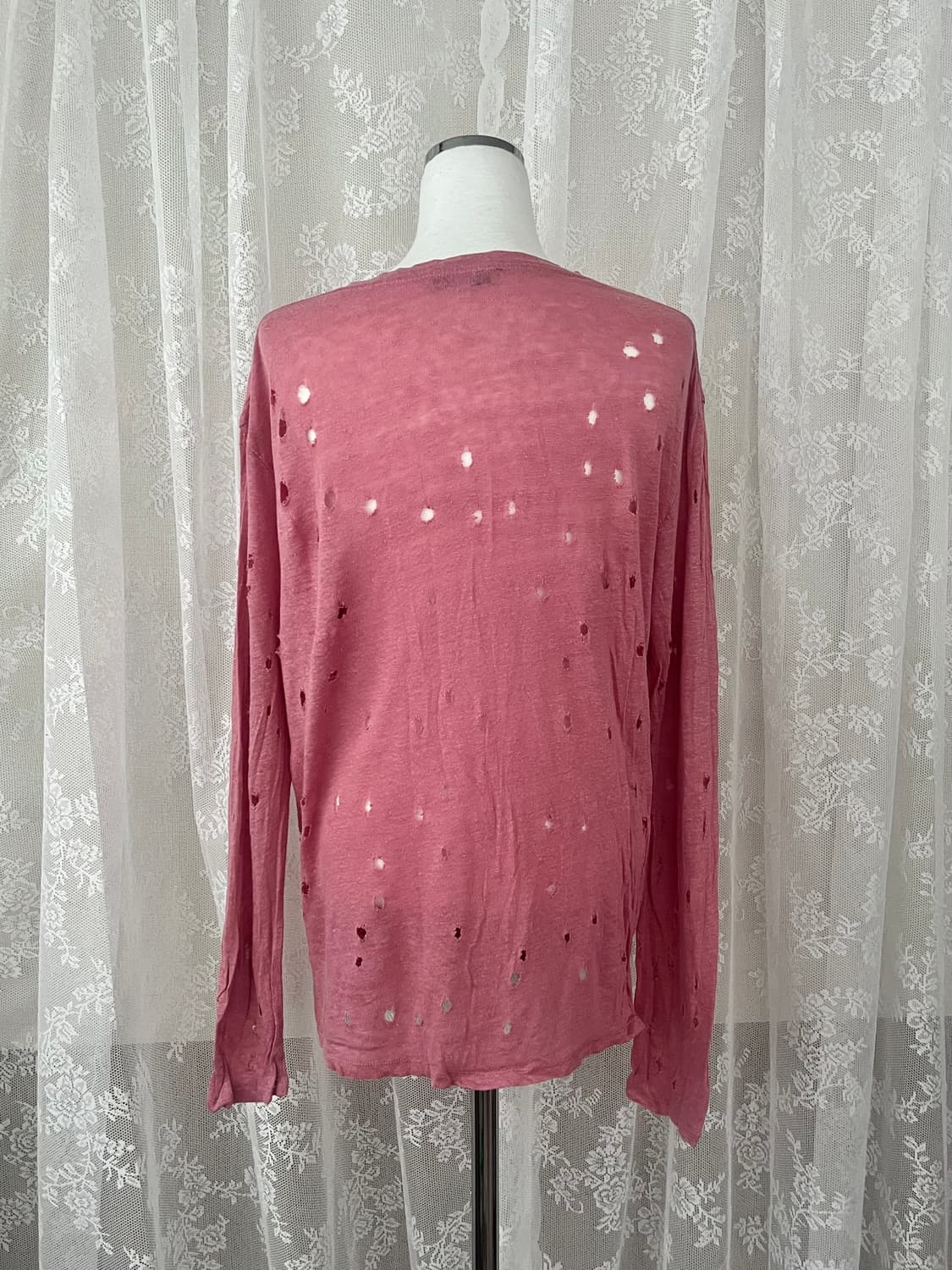 S) 이로 IRO 린넨 롱슬리브 티셔츠 핑크 상품이미지2