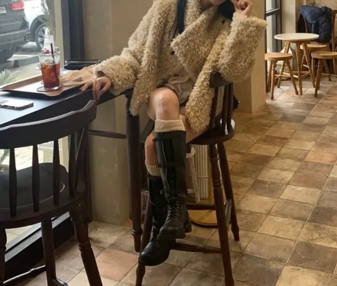 양털 베이지 퍼자켓 sheep fur jacket 상품이미지1