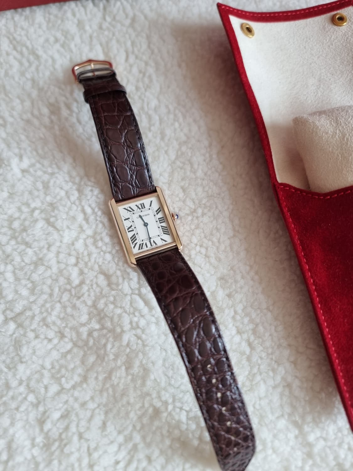 까르띠에 탱크 솔로 18K 로즈골드 라지 L 남성시계 2015년 상품이미지7