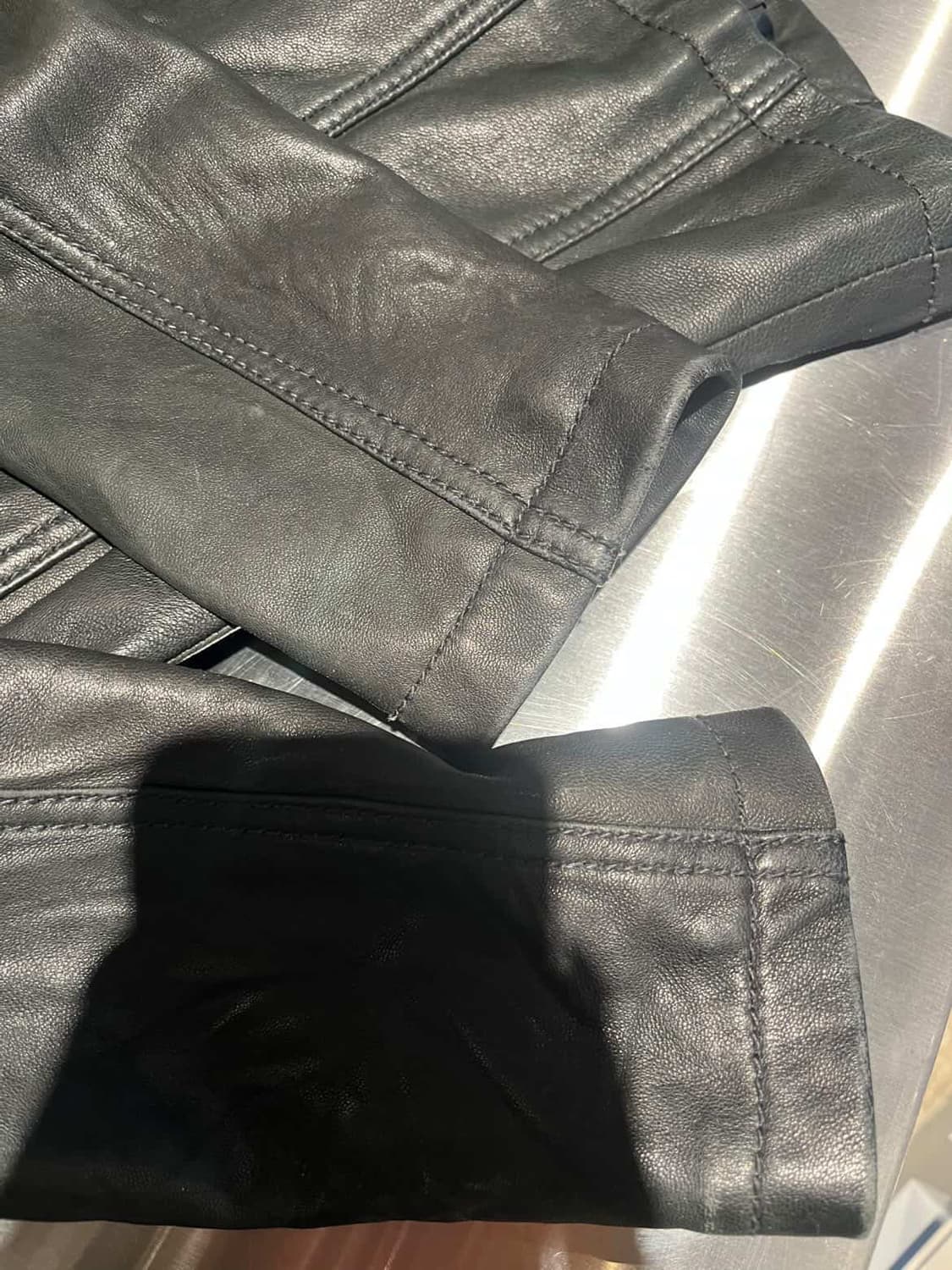 마이클 코어스 레더 자켓 블랙 상품이미지3