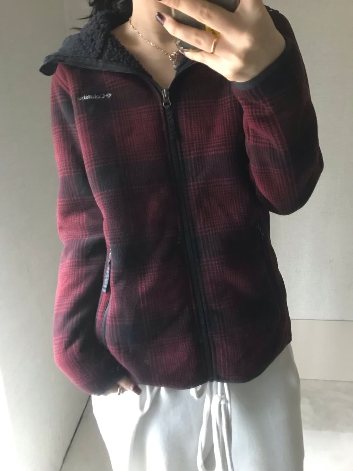 콜롬비아 체크 후리스 상품이미지2