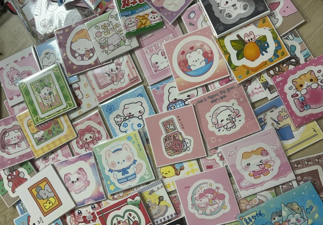 귀여운 도무송, 인스 스티커 랜덤 봉투 | 가격제시 상품이미지1