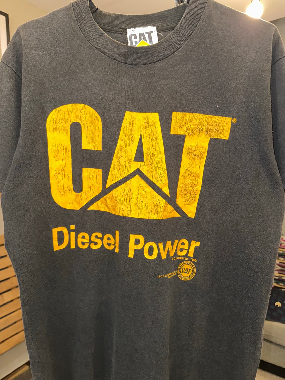 90‘s Caterpillar Cat USA faded single T 상품이미지4