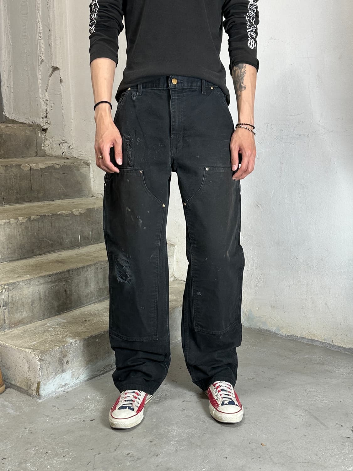 OG 칼하트 B136 더블니 블랙 칼하트 썩블니 하드페이딩 상품이미지10
