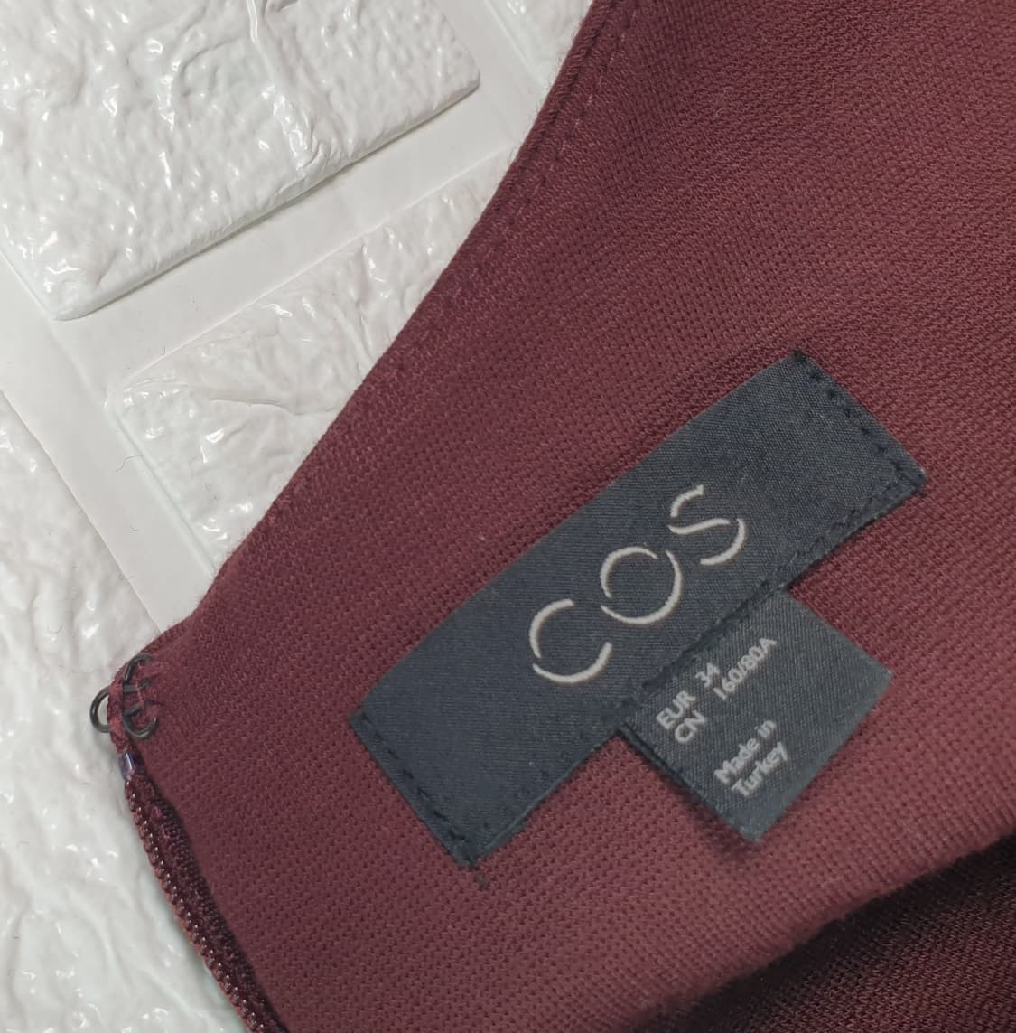 [55]COS 코스 스퀘어넥 버건디 원피스 상품이미지7