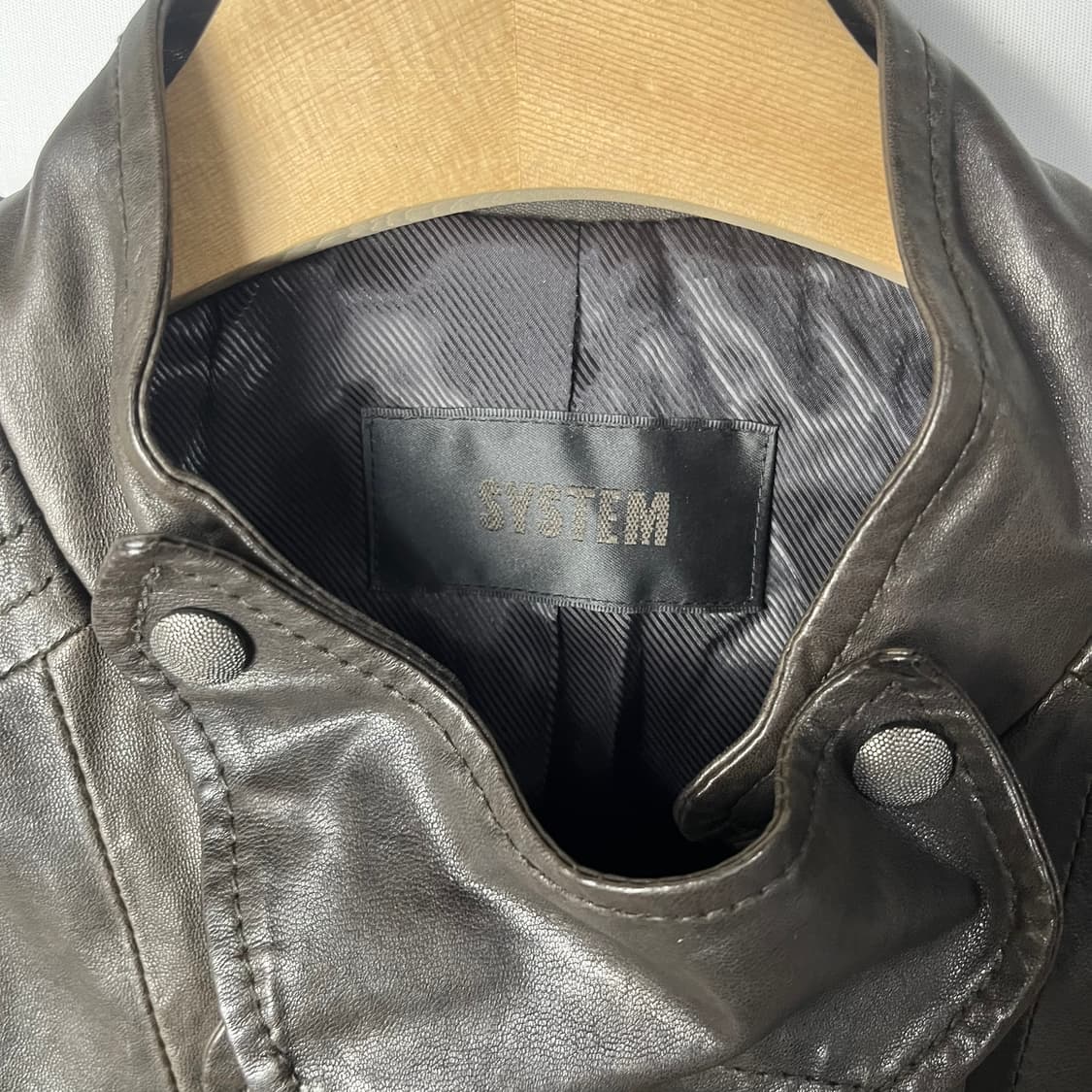 [SYSTEM] 시스템 램스킨 크롭 라이더자켓 상품이미지5