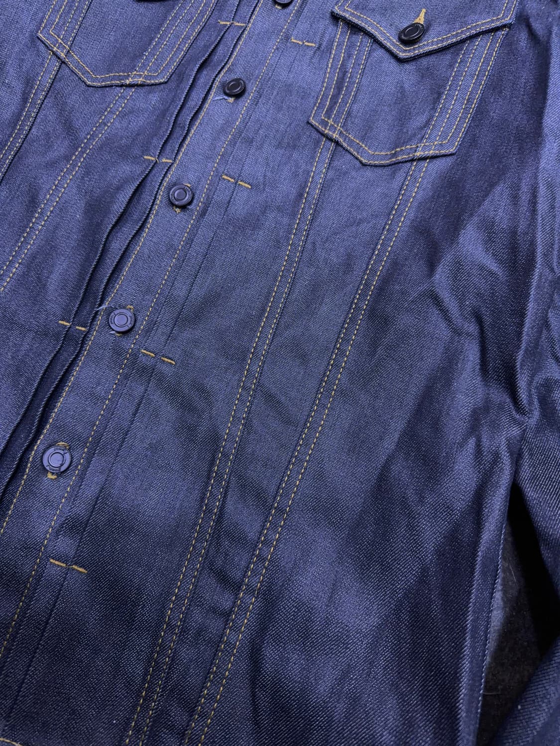 준지 청 데님자켓 셔츠 셔켓 딥인디고 48 상품이미지6