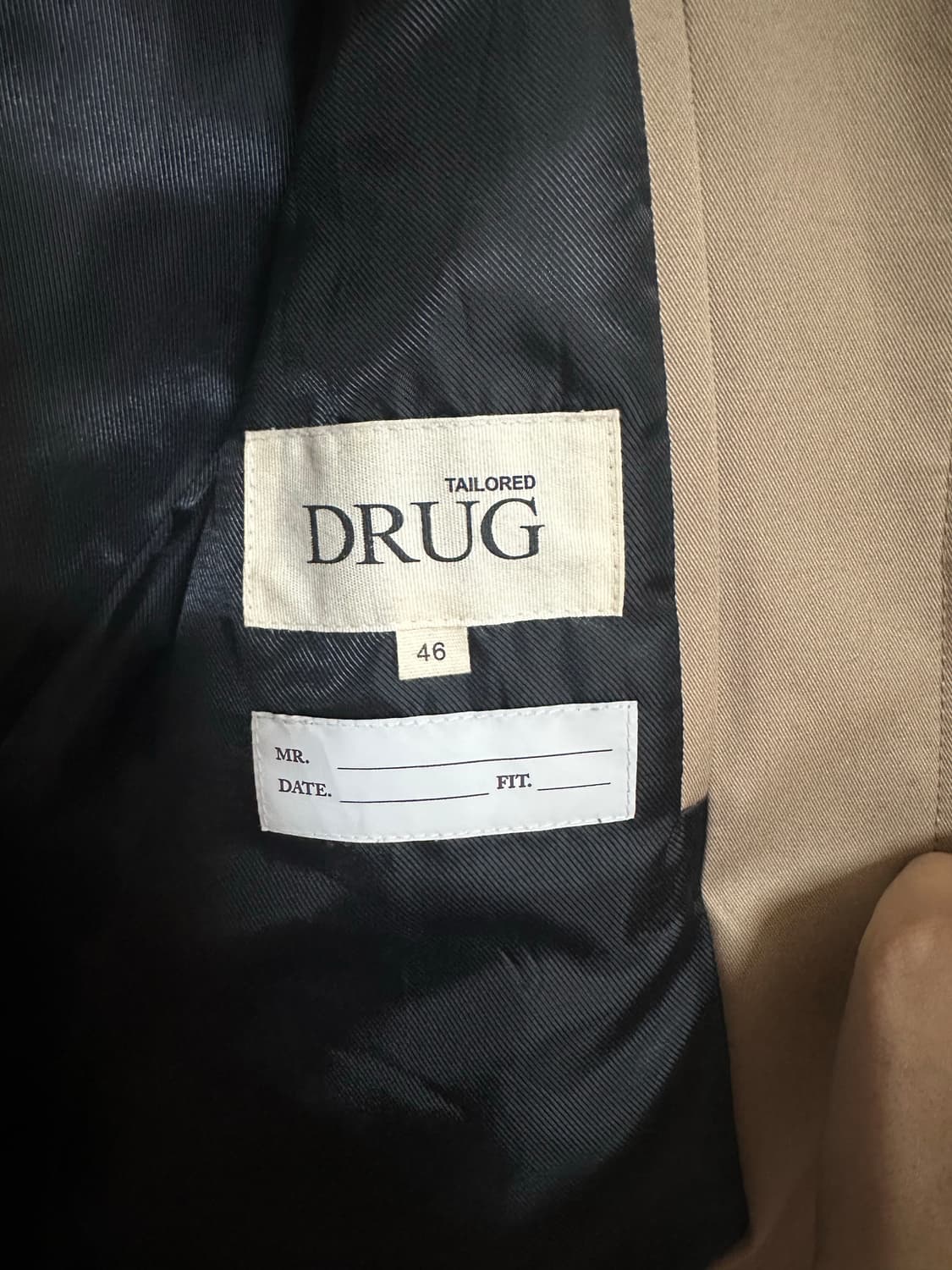 [46] 드러그옴므 싱글 트렌치 코트 베이지 상품이미지7